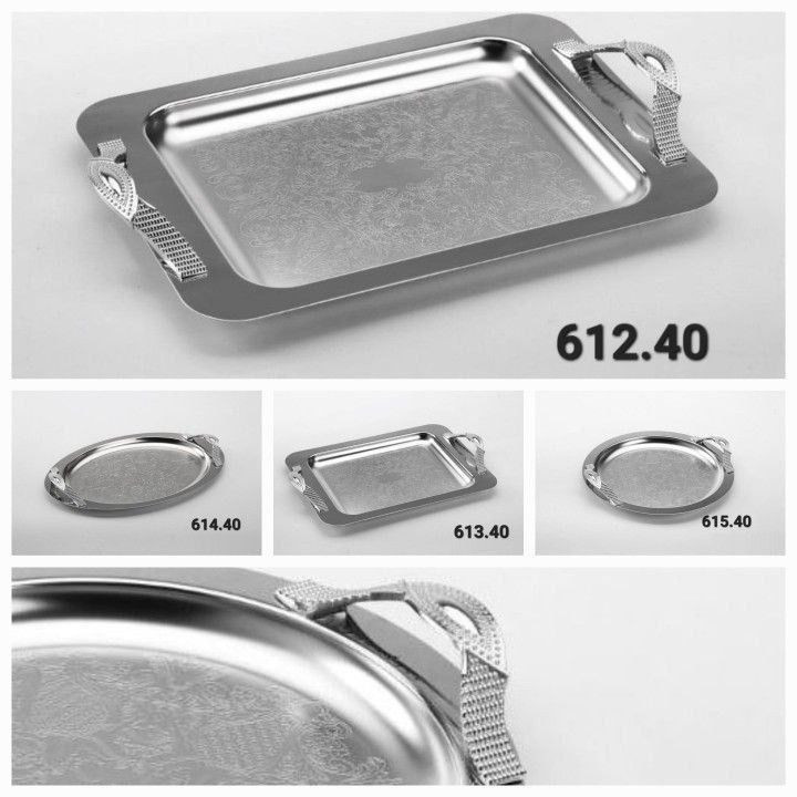 سینی استیل مناسب پذیرایی نقره ای قیمت مناسب