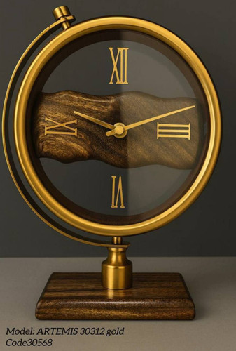 خرید آنلاین ساعت رومیزی فلزی طلایی آرتمیس