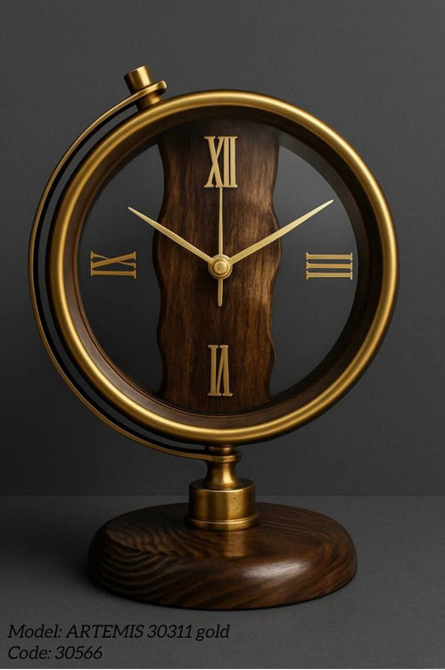 خرید اینترنتی ساعت رومیزی طلایی آرتمیس